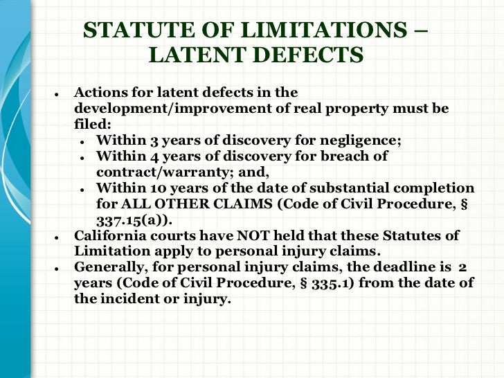 Statute Of Limitation On Personal Injury Claims Images